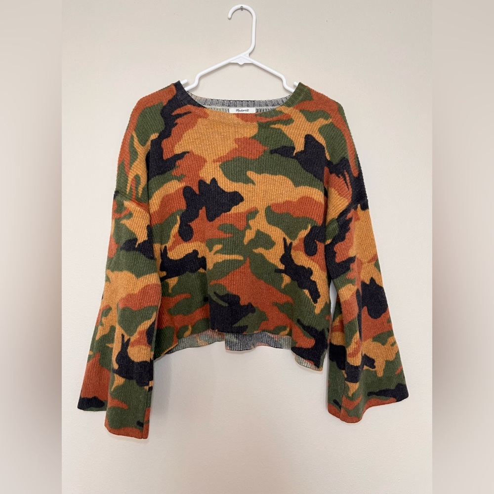Madewell Wide Sleeve Camo Sweater